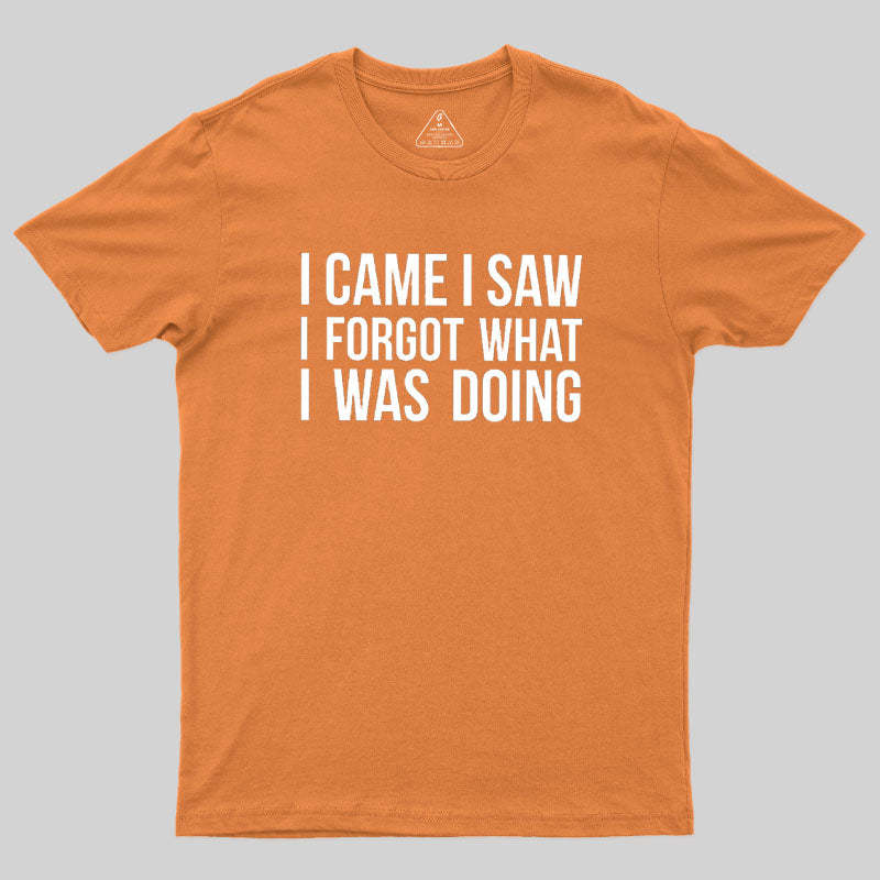 I Came I Saw I Forgot What I Was Doing Humor Joke Quote Geek T-Shirt