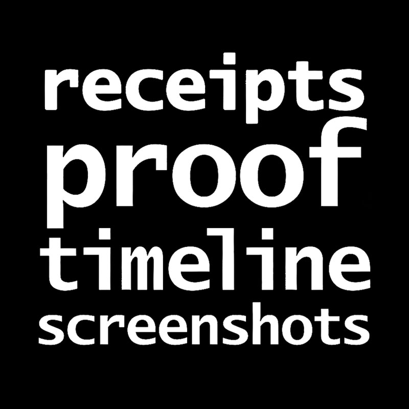 Receipts Proof Timeline Screenshots Geek T-Shirt