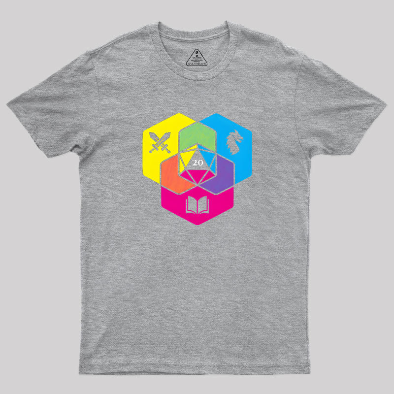 RPG CMYK Dice Venn Diagram Geek T-Shirt