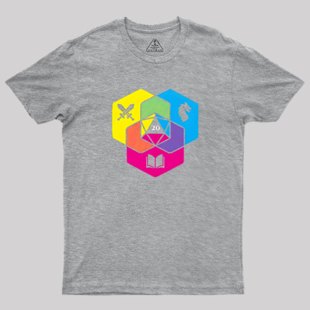 RPG CMYK Dice Venn Diagram Geek T-Shirt