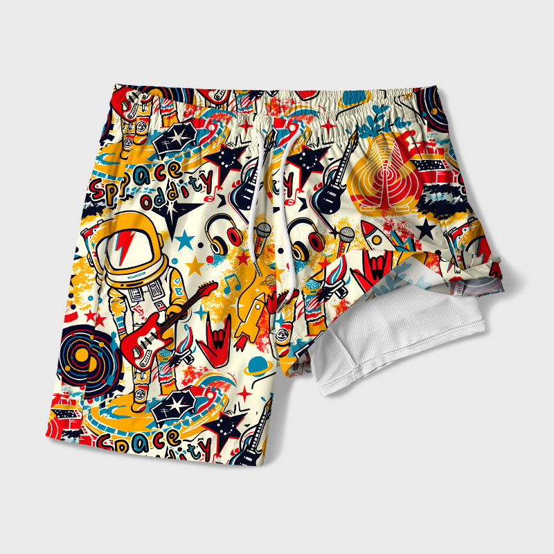 Space Oddity Geek Hawaiian Swim Trunks