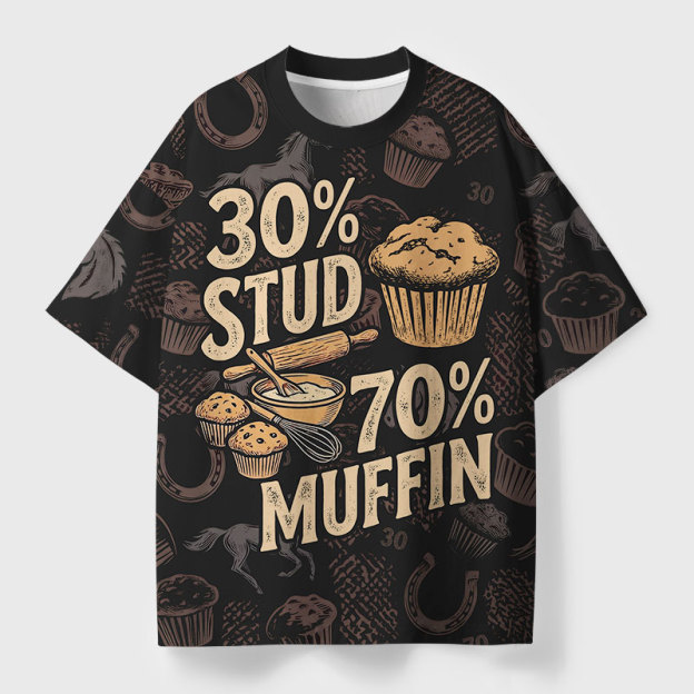 30 Stud 70 Muffin Geek All-Over Print T-Shirt