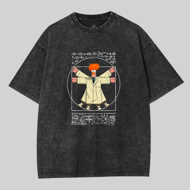 Vitruvian Puppet Geek Washed T-shirt
