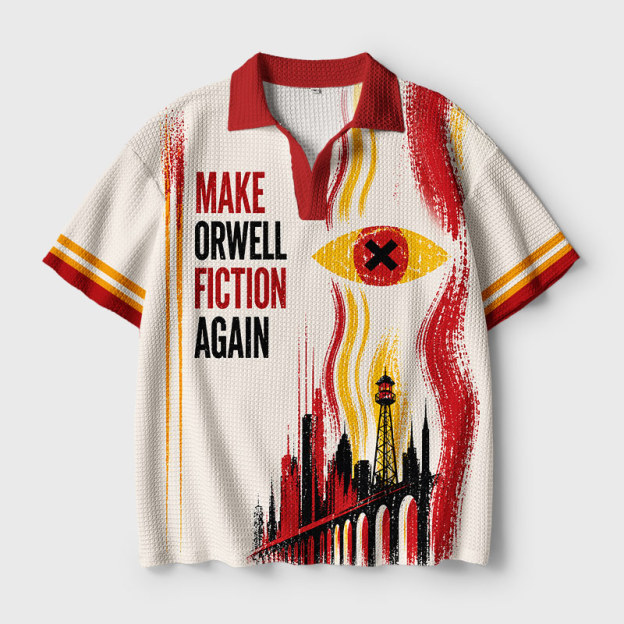 Make Orwell Fiction Again Geek Crochet Polo Shirt