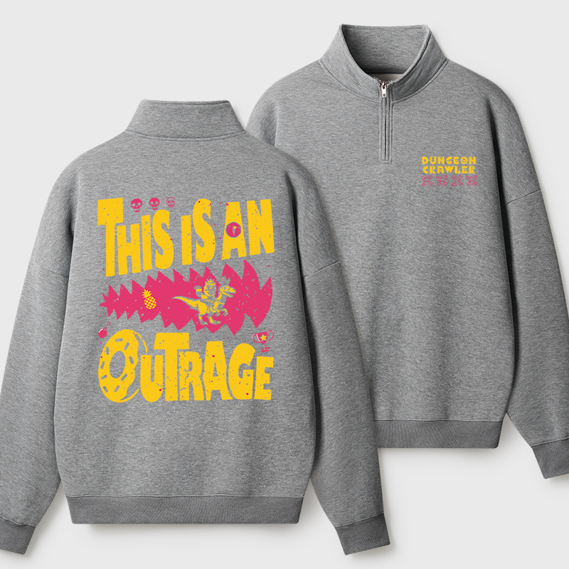 This is An Outrage Geek Fleece Quarter-Zip Pollover