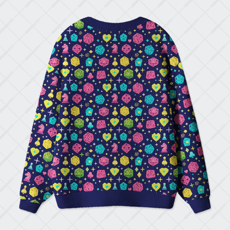 Mystic Dice Glow Geek Ugly Cardigan Sweaters 