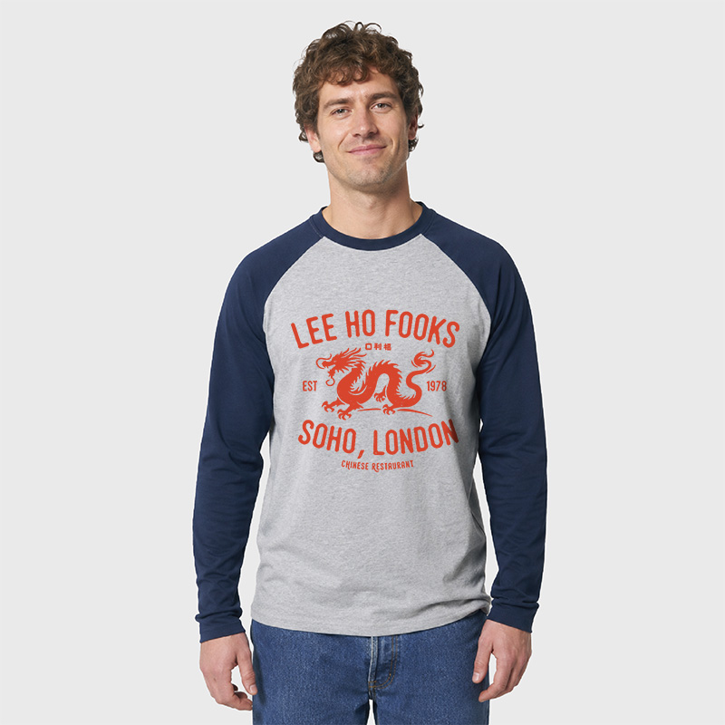 Lee Ho Fooks Vintage Resto Geek Retro Raglan Long-Sleeve Tee