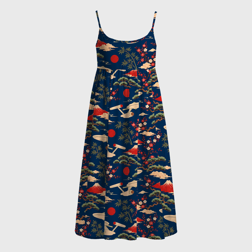 Sci-Fi Spaceship Ukiyo-e Style Geek A-Line Cami Dress