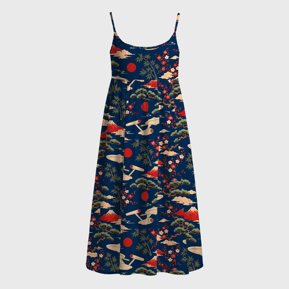 Sci-Fi Spaceship Ukiyo-e Style Geek A-Line Cami Dress