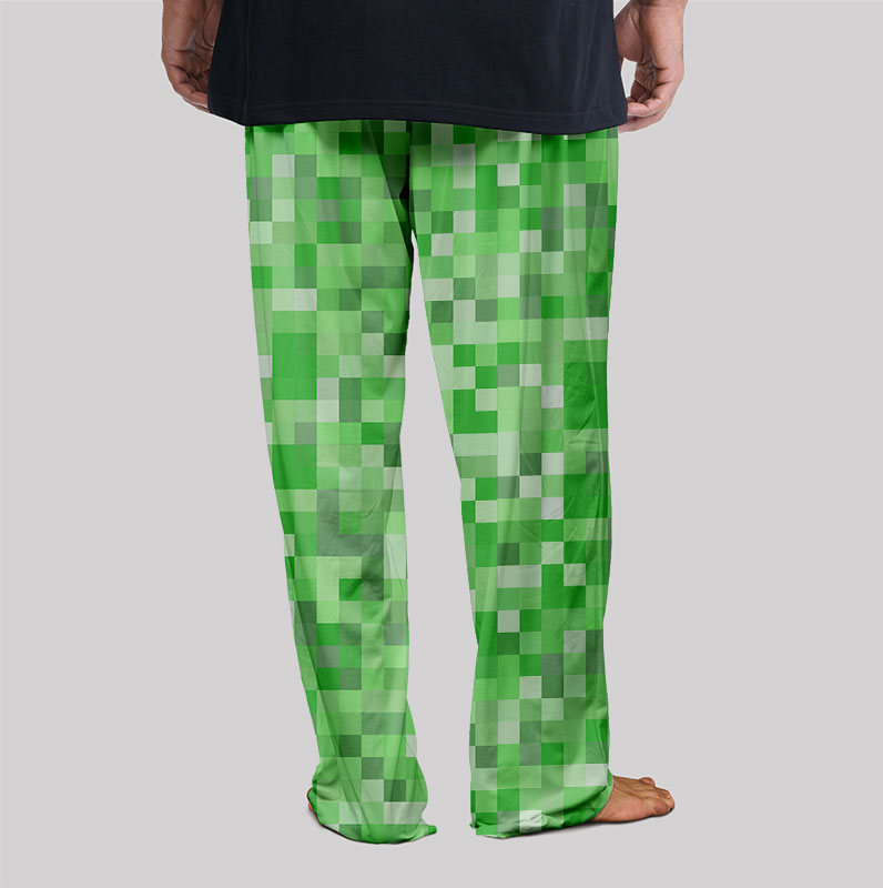 Pixelated Green Vibe Geek Loungewear Pants