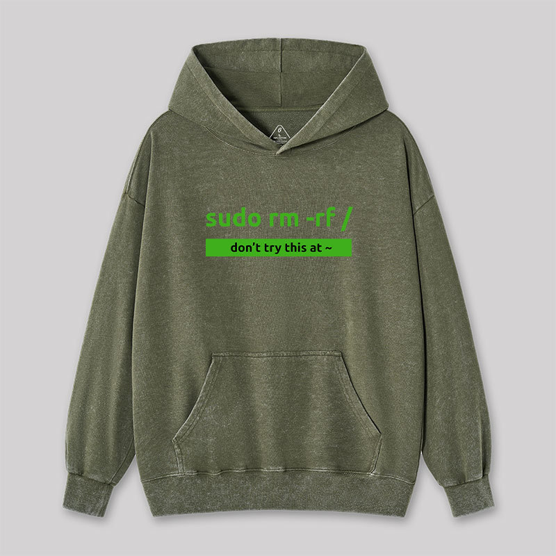 Sudo Linux Programming Command Washed Hoodie