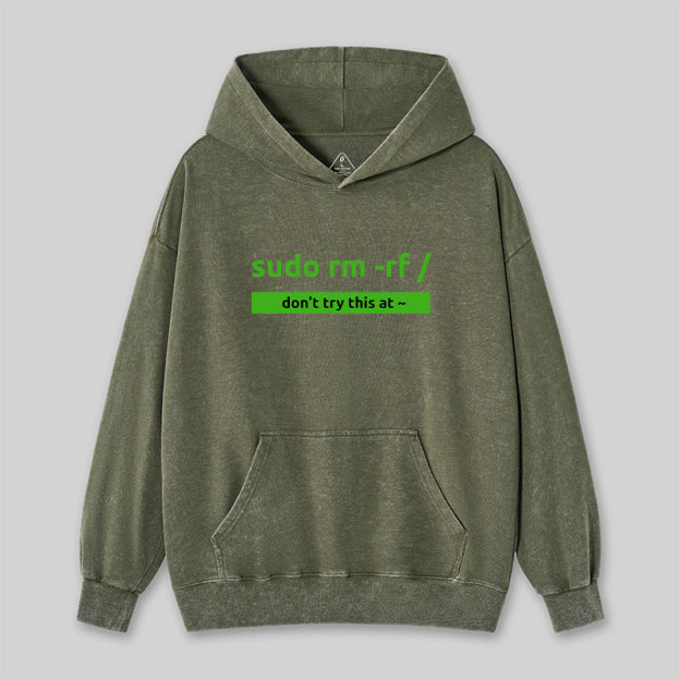 Sudo Linux Programming Command Washed Hoodie