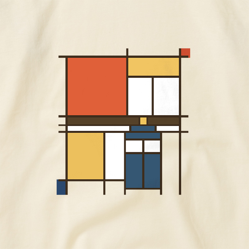 Mondrian Who Geek Retro Raglan T-Shirt