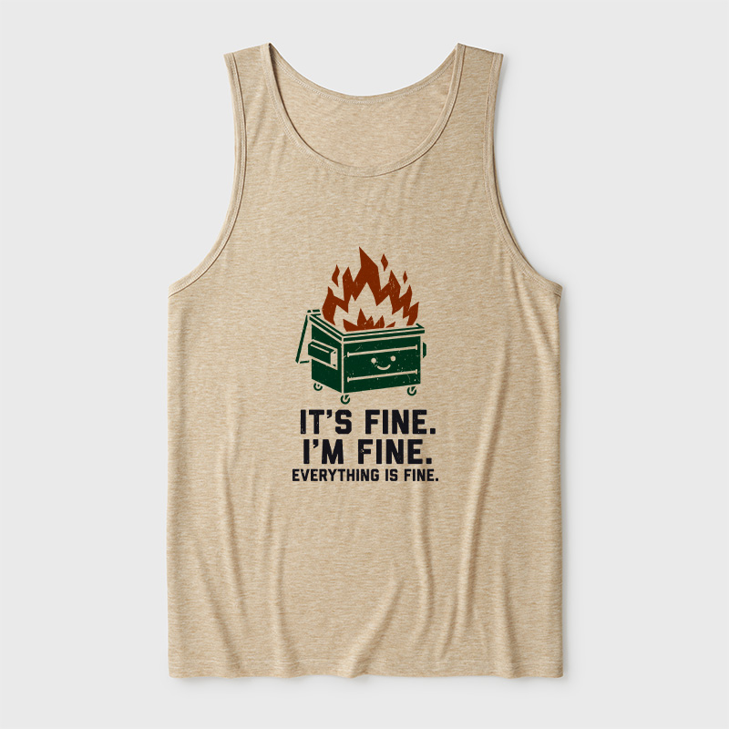 Everything Is Fine Dumpster Fire Ultra Soft Heather Tank