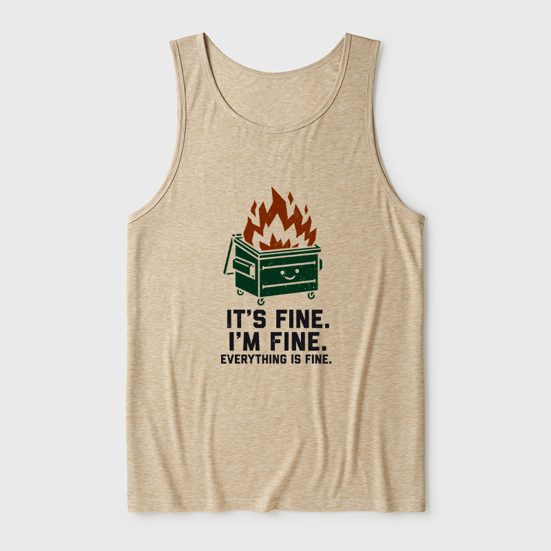 Everything Is Fine Dumpster Fire Ultra Soft Heather Tank