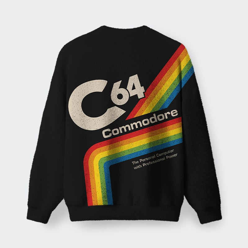 C64 Vintage Geek Fuzzy Fleece Sweatshirt