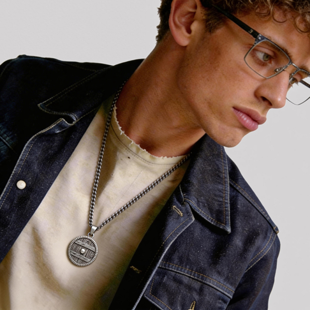 Round Door to Adventure Geek Sculptural Necklace