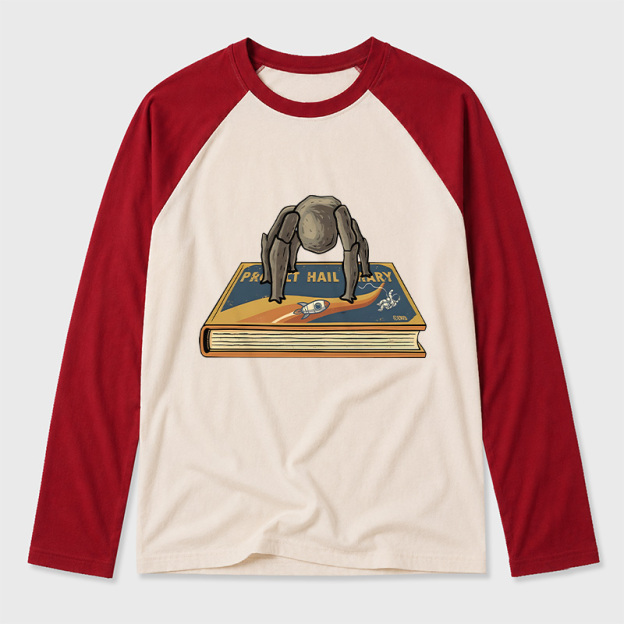Funny Rocky Geek Retro Raglan Long-Sleeve Tee