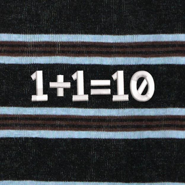 Binary Genius Geek Lycra Striped Embroidered Long-Sleeve Shirts