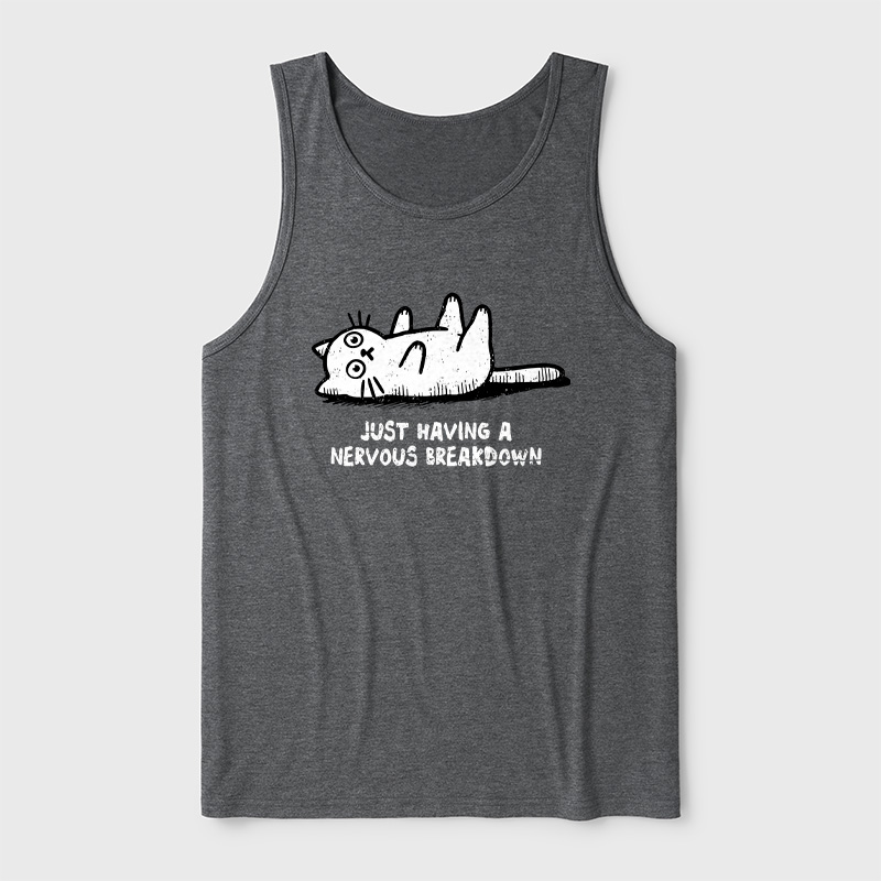 Nervous Breakdown Cat Ultra Soft Heather Tank