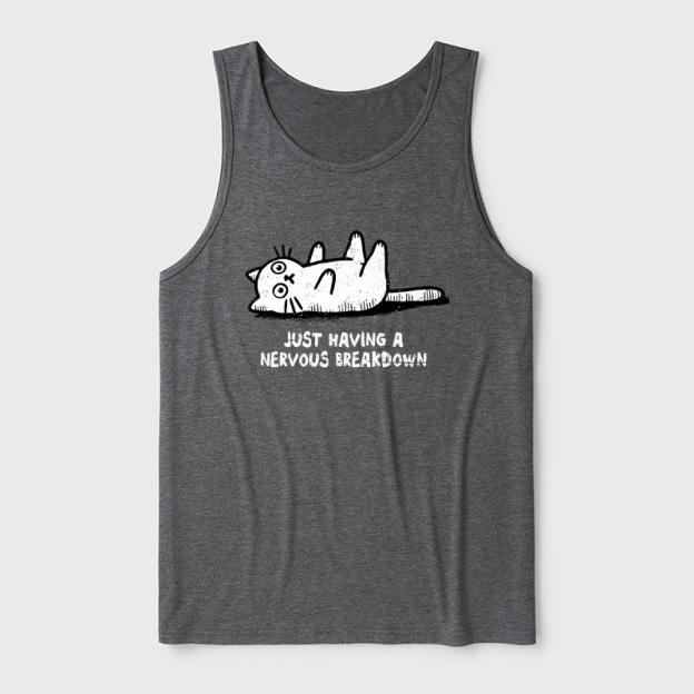 Nervous Breakdown Cat Ultra Soft Heather Tank