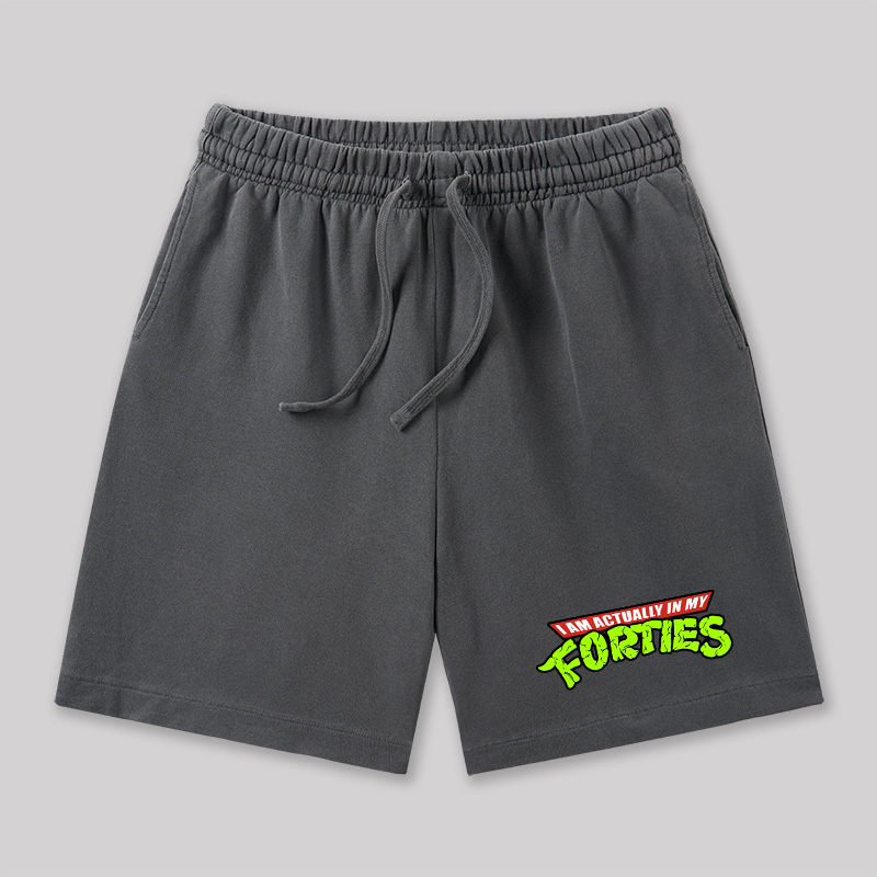 I Am Actually In My Forties Geeky Washed Shorts
