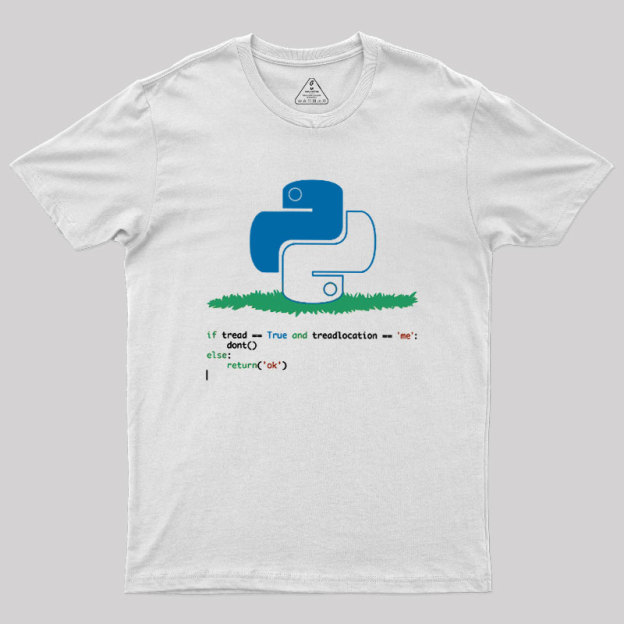 Python Dont Tread On Me Code Pun Geek T-Shirt