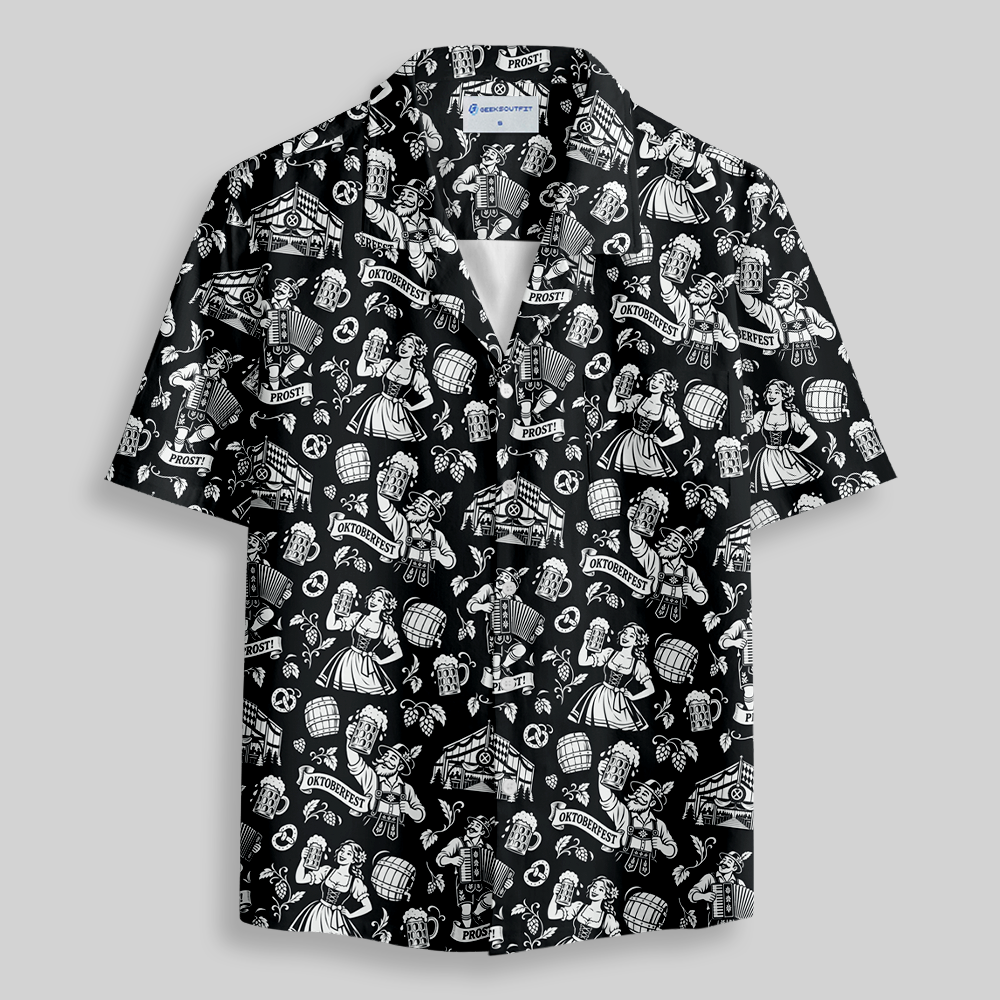 Bavarian Beer Festival Seamless Button Up Pocket Shirt
