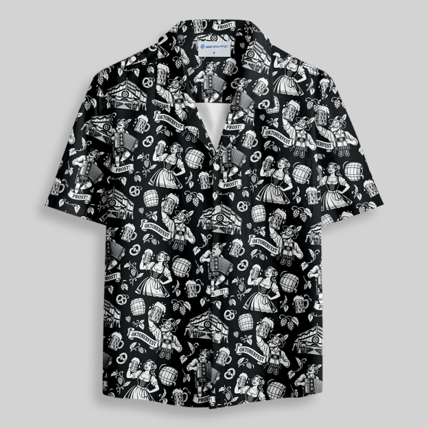 Bavarian Beer Festival Seamless Button Up Pocket Shirt
