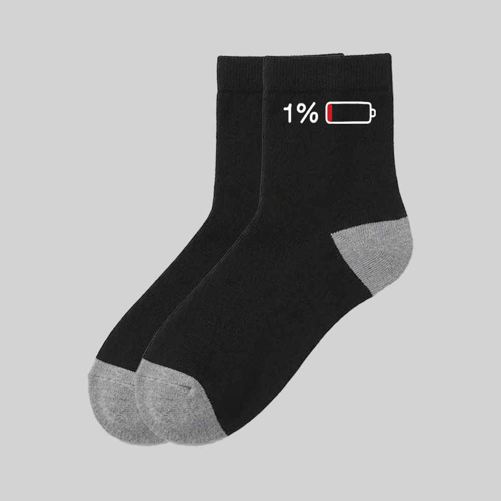 Low Battery Warning Geek Cotton Daily Socks