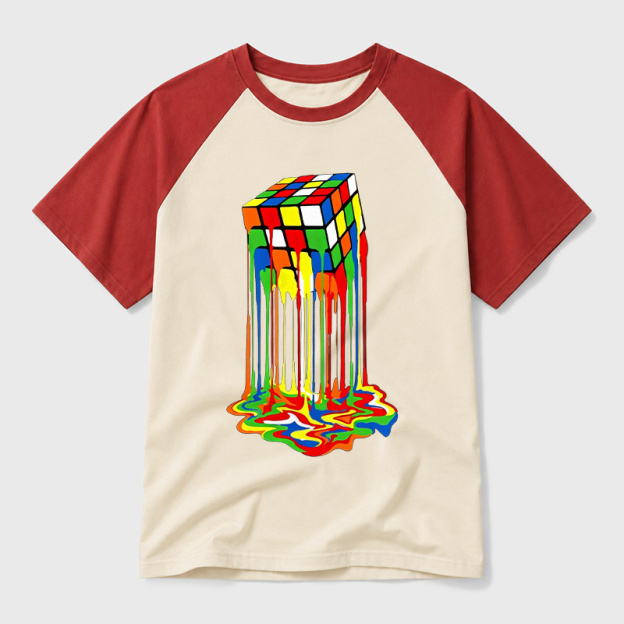 The Melting Cube Geek Retro Raglan T-Shirt