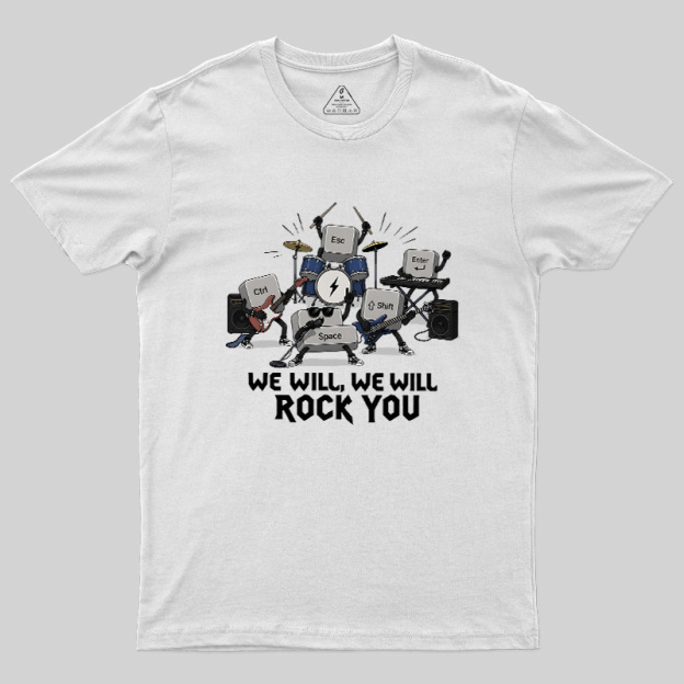 Keyboard Rock Band Print Geek T-Shirt