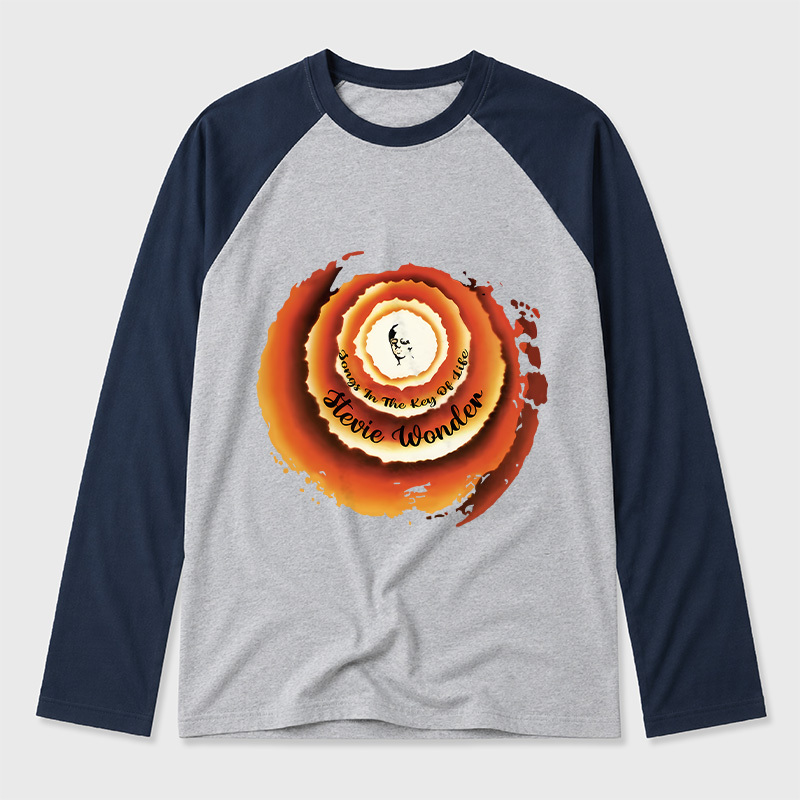 Stevie Wonder Songs In The Key Of Life Geek Retro Raglan Long-Sleeve Tee