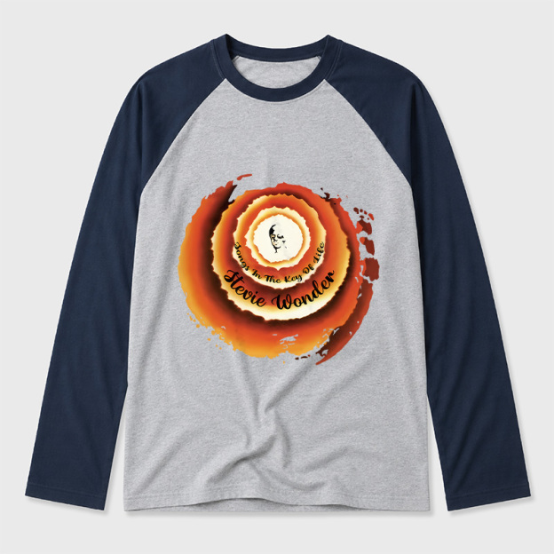 Stevie Wonder Songs In The Key Of Life Geek Retro Raglan Long-Sleeve Tee