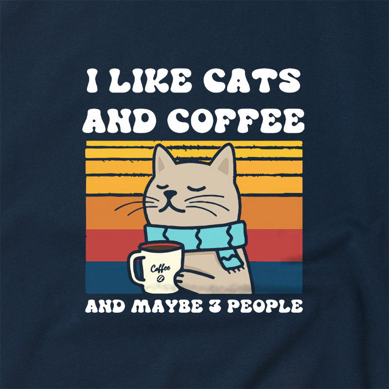 I Like Cats And Coffee And Maybe 3 People Geek Retro Raglan T-Shirt