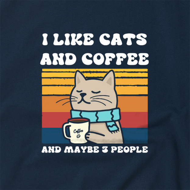 I Like Cats And Coffee And Maybe 3 People Geek Retro Raglan T-Shirt