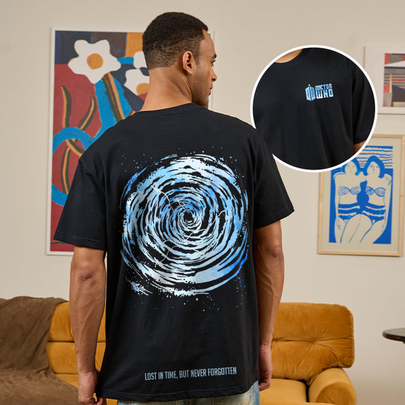 Time Vortex Front and Back Printing Geek T-Shirt