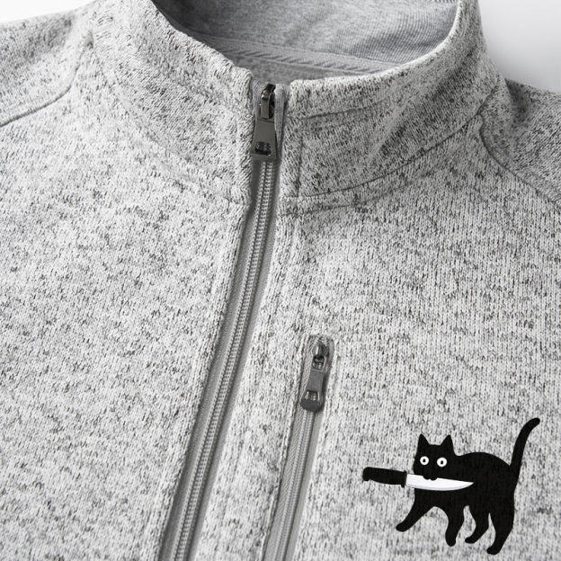 Samurai Cat Geek Sweater Fleece Vest