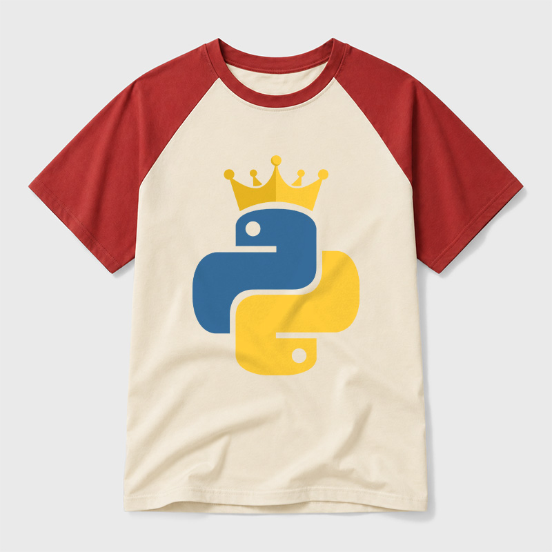 Python King Geek Retro Raglan T-Shirt