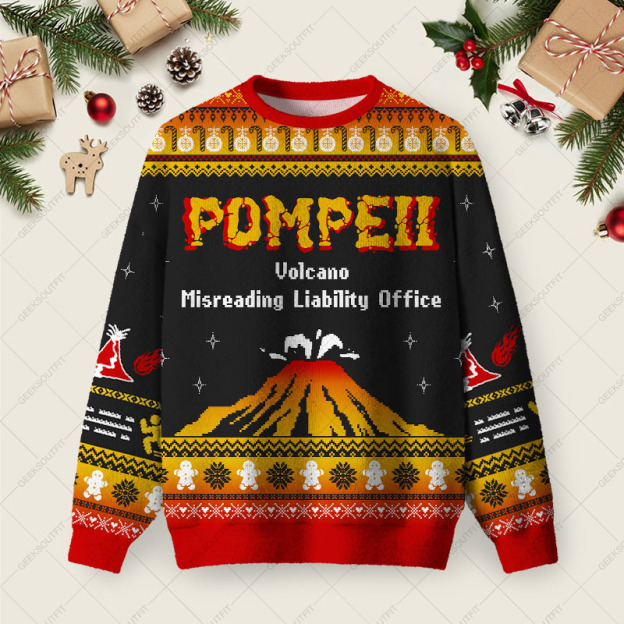 Pompeii Ugly Christmas Fuzzy Fleece Sweatshirt