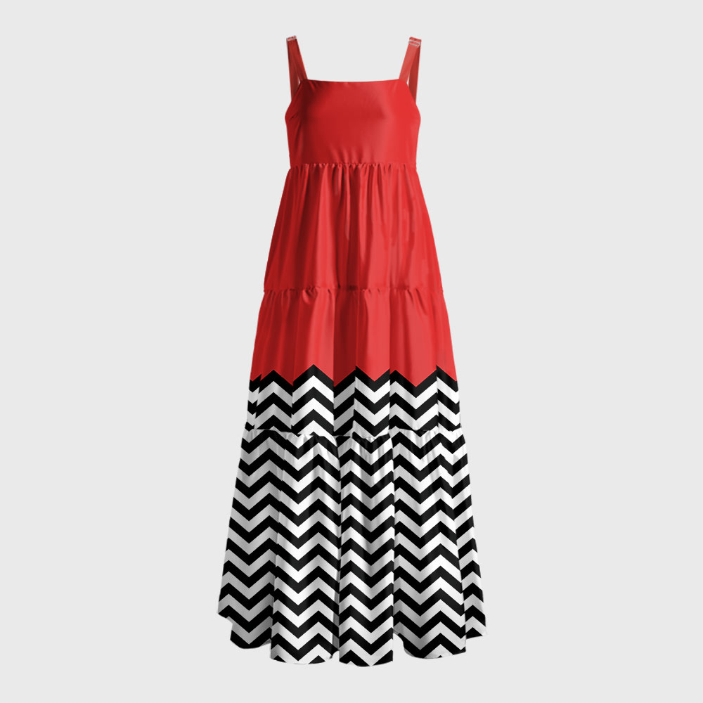Twin Peaks Geek Tiered Cami Maxi Dress
