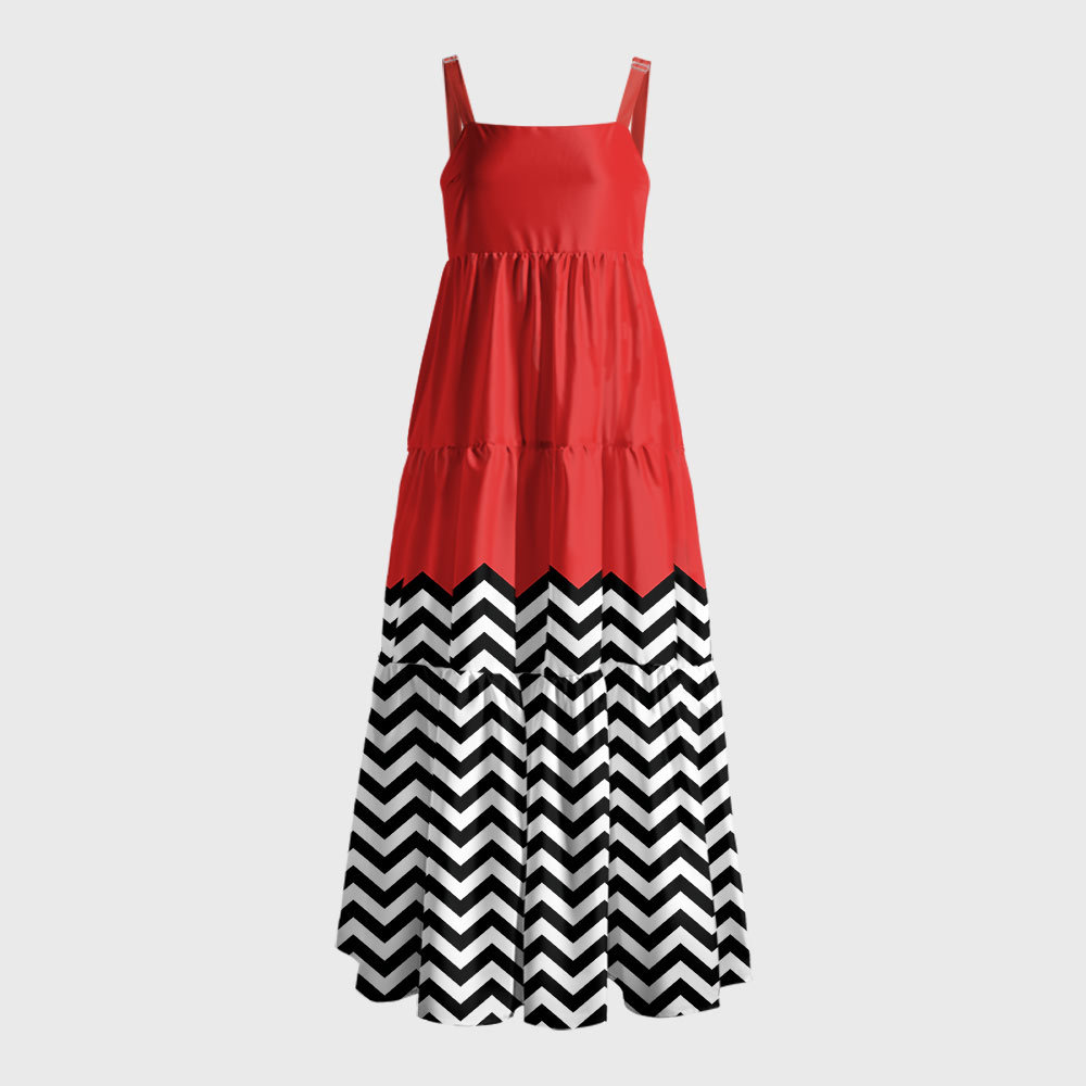Twin Peaks Geek Tiered Cami Maxi Dress