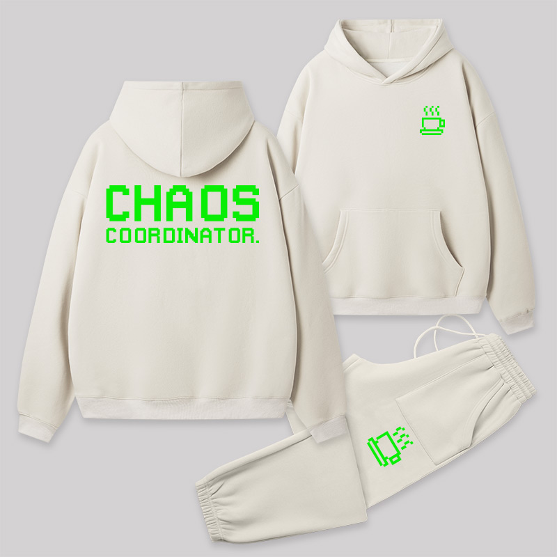 Chaos Front and Back Printed Geek Fleece Hoodie Set
