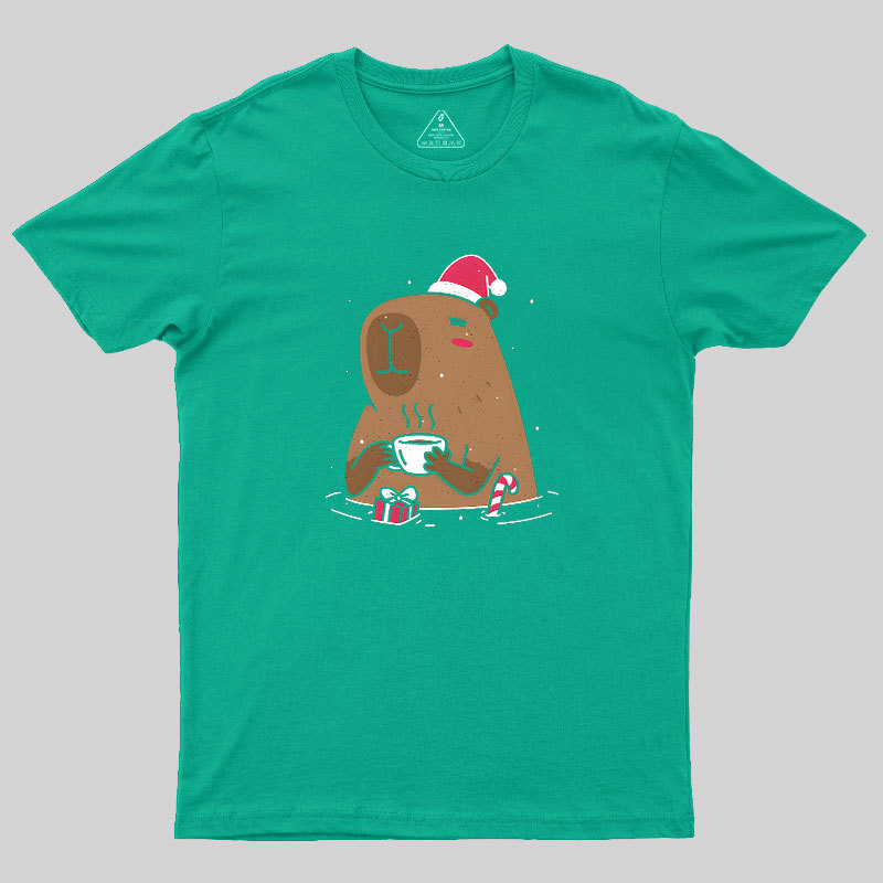 Santa Capybara Geek T-Shirt