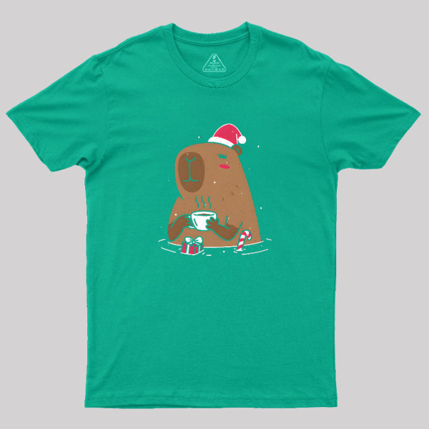 Santa Capybara Geek T-Shirt