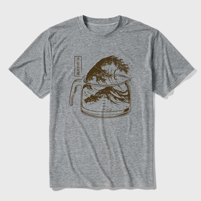 The Great Wave Of Caffeine Ultra Soft Heather Tee