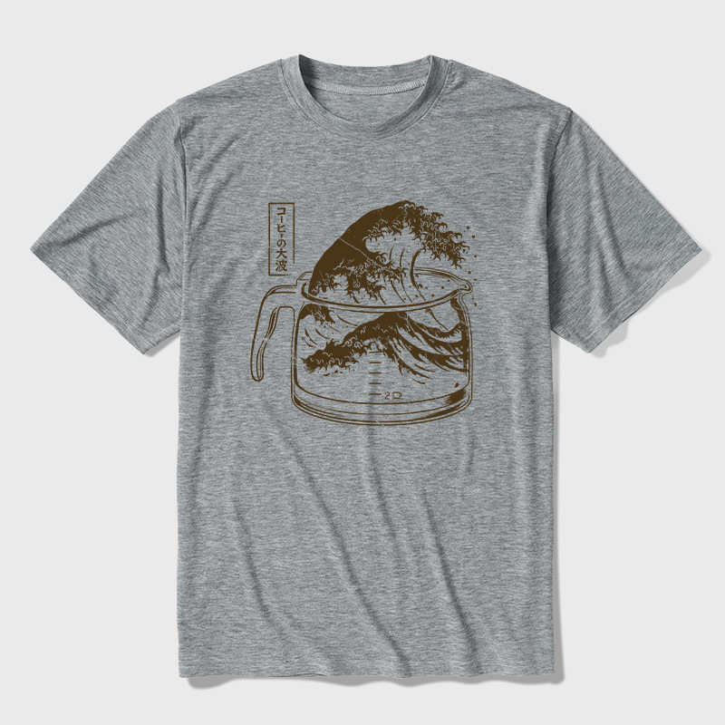 The Great Wave Of Caffeine Ultra Soft Heather Tee
