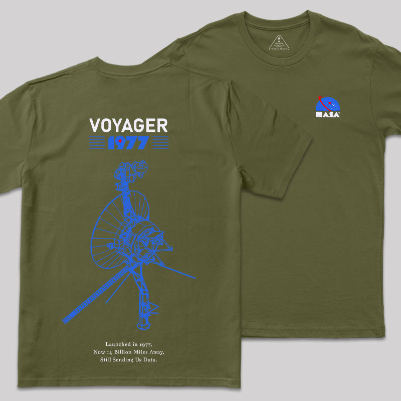 VOYAGER 1977 Front and Back Printing Geek T-Shirt