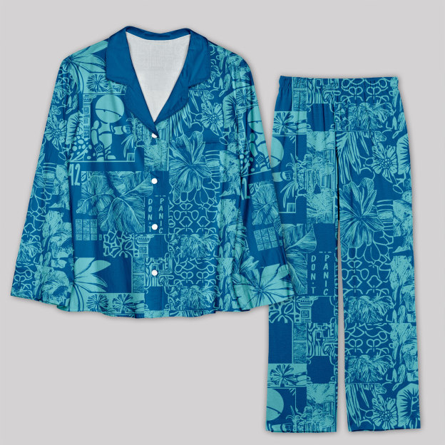 Don't Panic Blue Pajama Sets