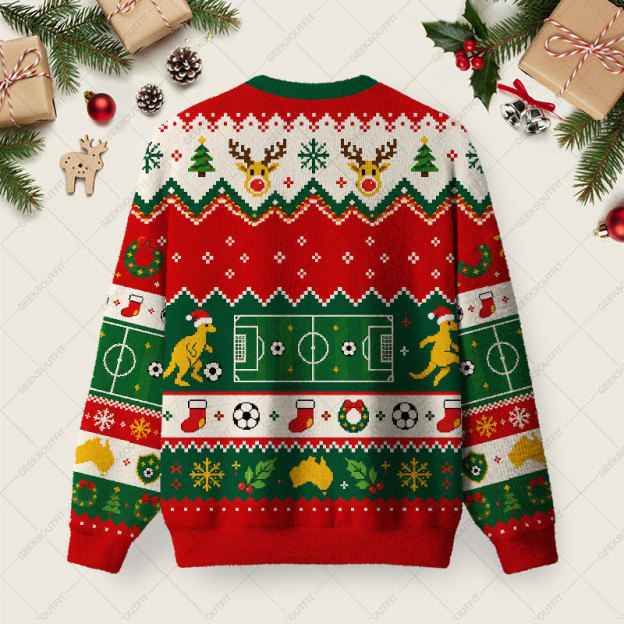 Scream For A Goal Couch For Life Ugly Christmas Fuzzy Fleece Sweatshirt